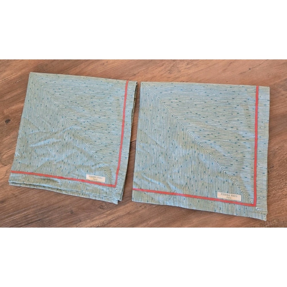 2-Pierre Frey Paris 19"X19" Square Dinner Napkins 100% Cotton Rare Pattern NWOT